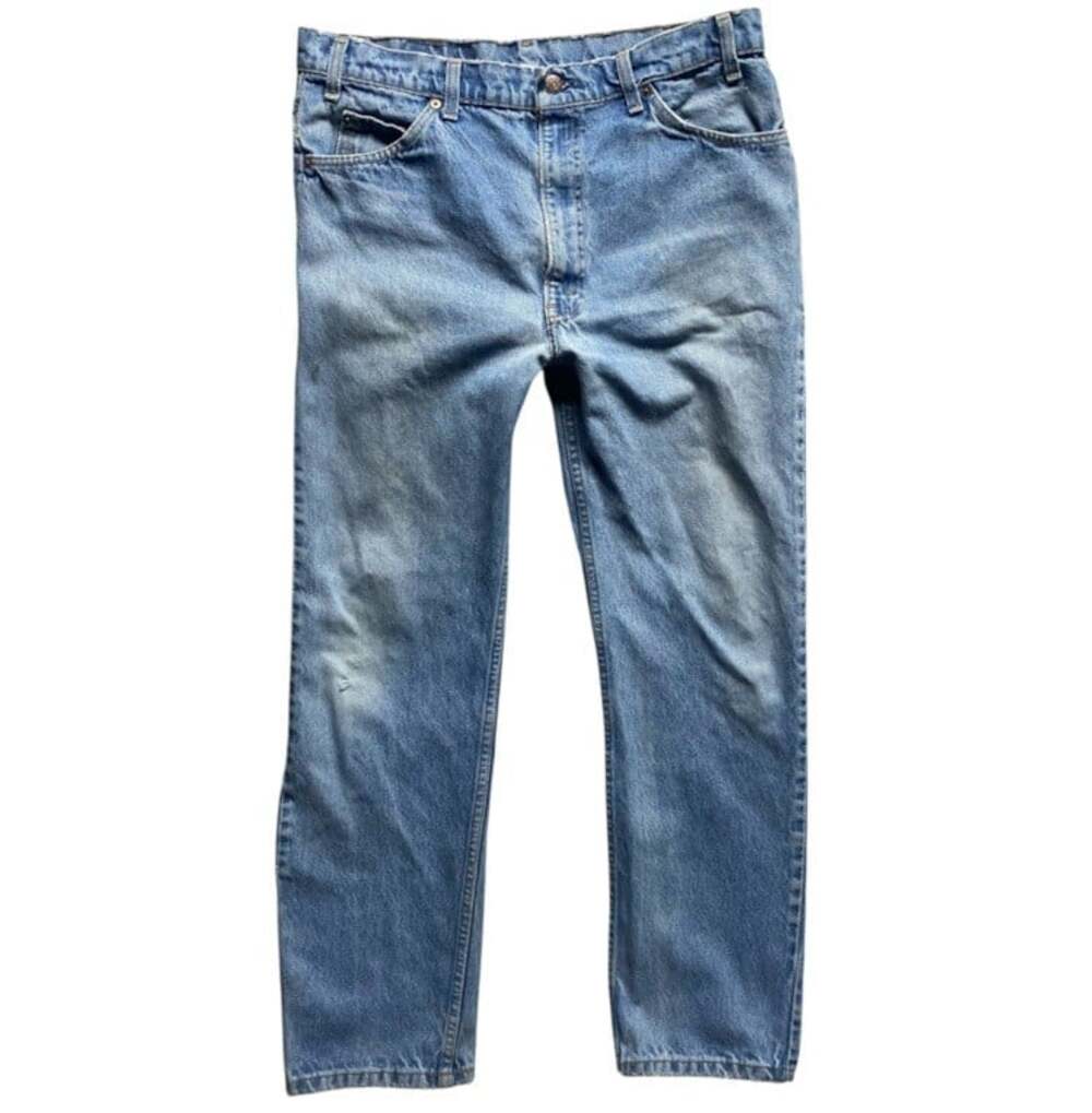 Vintage 1990s Levis 505 Orange Tab Jeans 33x29 Light Wash Faded USA Tag 34x30